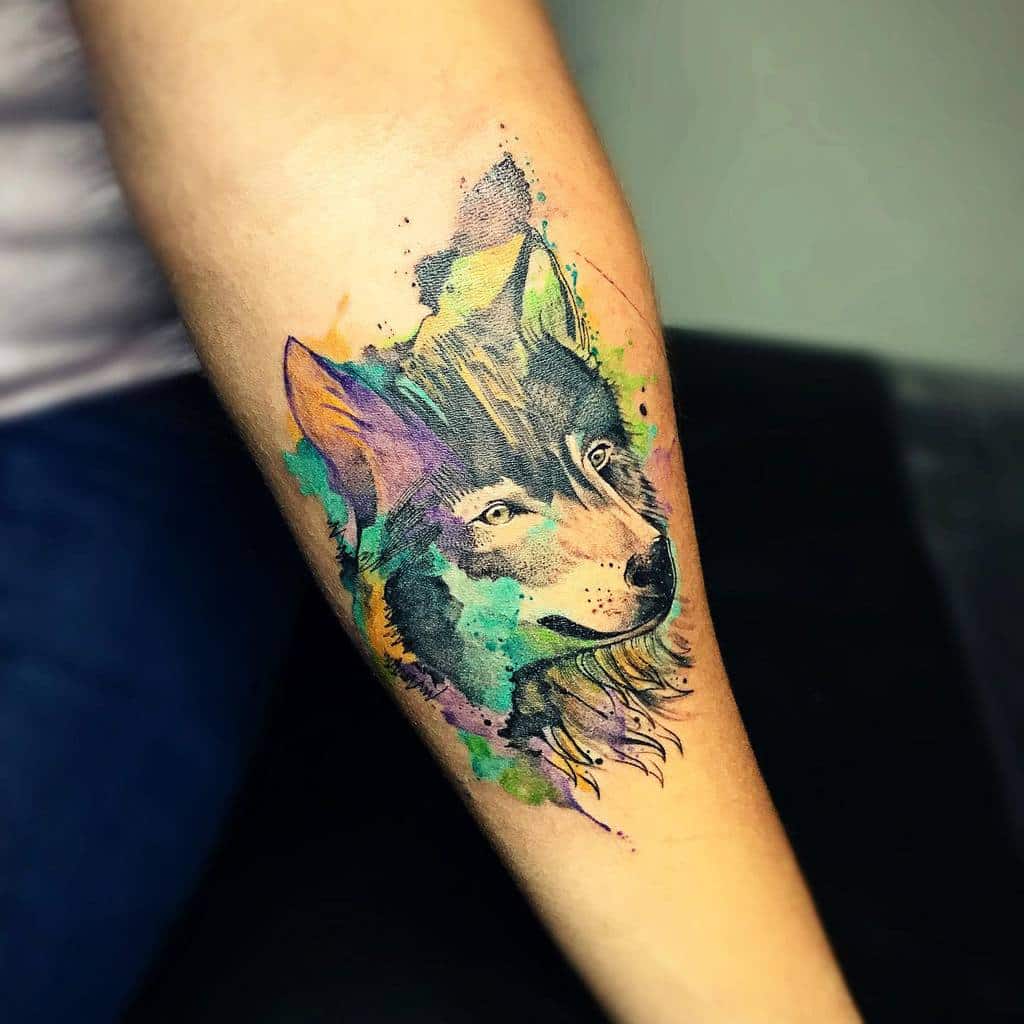 Tatouage d'avant-bras de petit loup germanstruve_tattoo