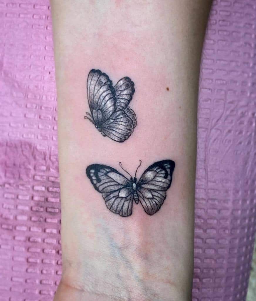 Tatouages de poignets de petits papillons Noluckjedi